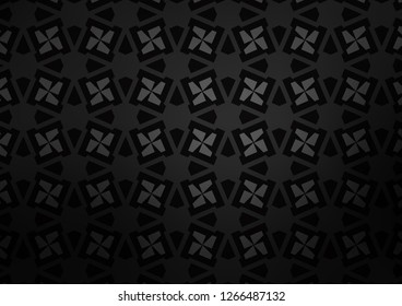 Dark Black vector cover in triangles, cubes. Lines, rhombus with colorful gradient. Modern template for your landing page.