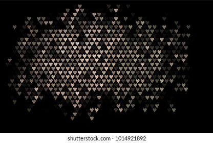 Dark Black vector greeting Card Happy Valentine's Day. Pattern with isolated hearts on the white background. Colored illustration for your banner, website, advert.