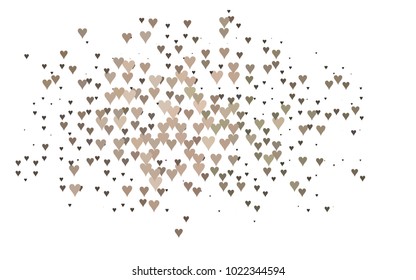 Dark Black vector greeting Card Happy Valentine's Day. Pattern with isolated hearts on the white background. Colored illustration for your banner, website, advert.