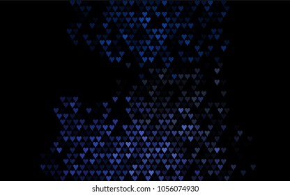 Dark Black vector hearts isolated on white background. Cool pattern in origami style with gradient for Valentine day. Graphic illustration for your business design.