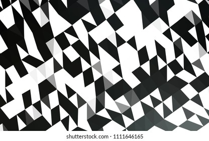 Dark Black vector hexagon mosaic texture. Triangular geometric sample with gradient.  Brand new style for your business design.