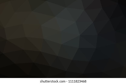 Dark Black vector hexagon mosaic triangle mosaic. Creative geometric illustration in Origami style with gradient. A completely new design for your business.