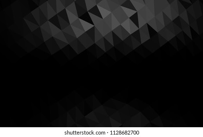 Dark Black vector hexagon mosaic cover. Creative geometric illustration in Origami style with gradient. A completely new design for your business.