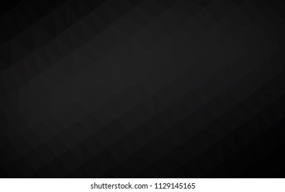 Dark Black vector hexagon mosaic texture. Shining illustration, which consist of triangles. The template can be used as a background for cell phones.