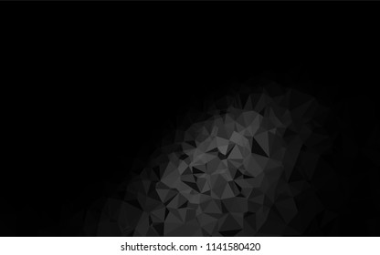 Dark Black vector hexagon mosaic template. Colorful abstract illustration with gradient. The best triangular design for your business.