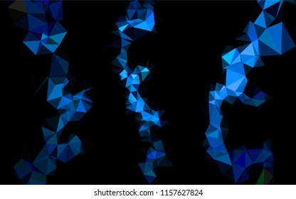 Dark Black vector hexagon mosaic texture. Creative illustration in halftone style with gradient. A completely new template for your business design.