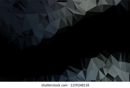 Dark Black vector hexagon mosaic cover. Shining colored illustration in a Brand new style. A completely new template for your business design.