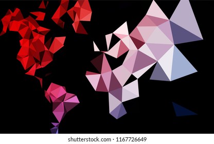 Dark Black vector hexagon mosaic texture. A vague abstract illustration with gradient. Triangular pattern for your business design.