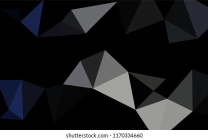 Dark Black vector hexagon mosaic cover. Shining illustration, which consist of triangles. A new texture for your design.
