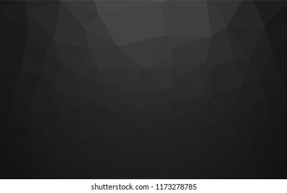 Dark Black vector hexagon mosaic cover. A sample with polygonal shapes. The textured pattern can be used for background.