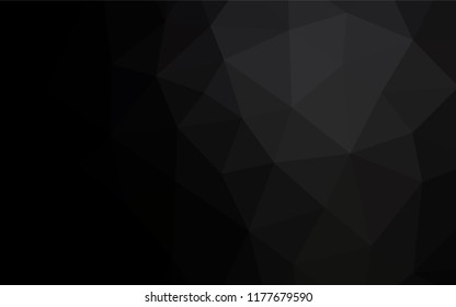 Dark Black vector hexagon mosaic cover. A completely new color illustration in a vague style. The best triangular design for your business.