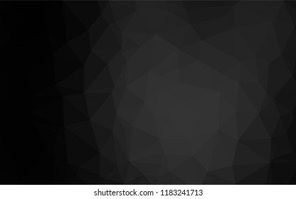 Dark Black vector hexagon mosaic cover. A vague abstract illustration with gradient. The best triangular design for your business.