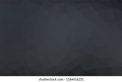 Dark Black vector hexagon mosaic texture. Creative geometric illustration in Origami style with gradient. The completely new template can be used for your brand book.