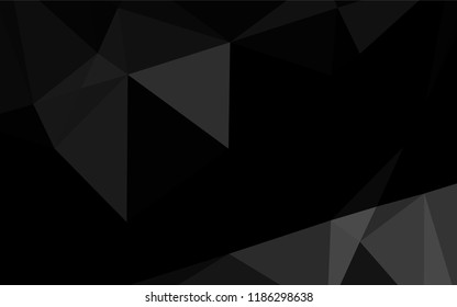 Dark Black vector hexagon mosaic cover. Creative illustration in halftone style with gradient. The template can be used as a background for cell phones.