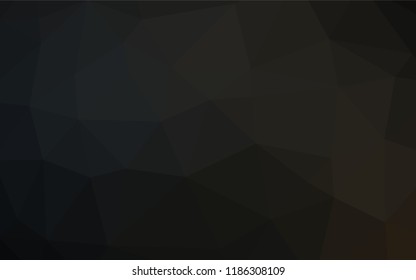 Dark Black vector hexagon mosaic cover. Geometric illustration in Origami style with gradient.  Brand new design for your business.
