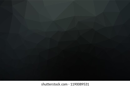 Dark Black vector hexagon mosaic template. Geometric illustration in Origami style with gradient.  A completely new design for your business.