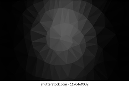 Dark Black vector hexagon mosaic template. Geometric illustration in Origami style with gradient.  The template can be used as a background for cell phones.
