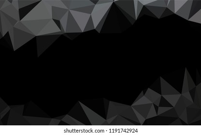 Dark Black vector hexagon mosaic texture. A sample with polygonal shapes. The completely new template can be used for your brand book.