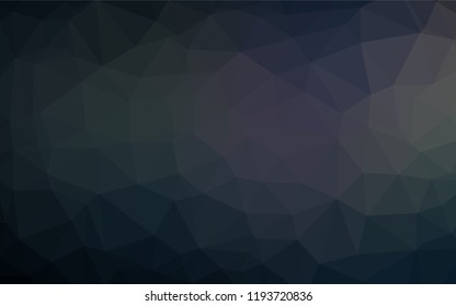 Dark Black vector hexagon mosaic texture. Triangular geometric sample with gradient.  A completely new template for your business design.