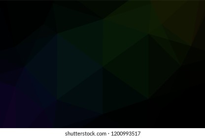 Dark Black vector hexagon mosaic template. Brand new colored illustration in blurry style with gradient. Triangular pattern for your business design.