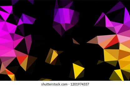 Dark Black vector hexagon mosaic template. Creative geometric illustration in Origami style with gradient. A completely new template for your business design.