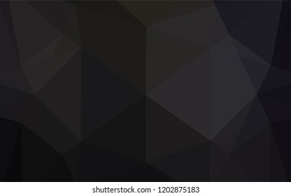 Dark Black vector hexagon mosaic texture. An elegant bright illustration with gradient. Triangular pattern for your business design.