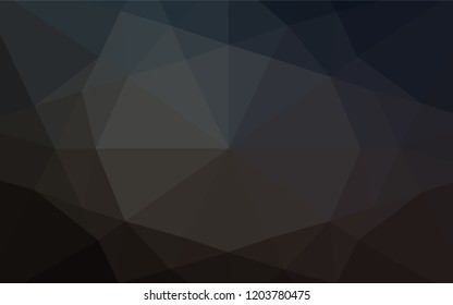 Dark Black vector hexagon mosaic texture. Shining illustration, which consist of triangles. The best triangular design for your business.