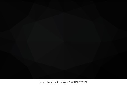 Dark Black vector hexagon mosaic cover. Glitter abstract illustration with an elegant design. The template can be used as a background for cell phones.