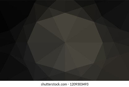 Dark Black vector hexagon mosaic cover. Colorful illustration in abstract style with gradient. The template can be used as a background for cell phones.