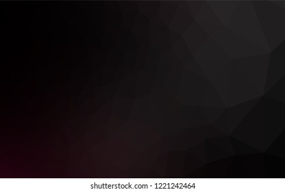 Dark Black vector hexagon mosaic cover. Creative geometric illustration in Origami style with gradient. The best triangular design for your business.