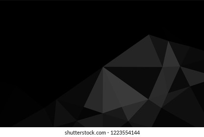 Dark Black vector hexagon mosaic cover. Creative geometric illustration in Origami style with gradient. The elegant pattern can be used as part of a brand book.