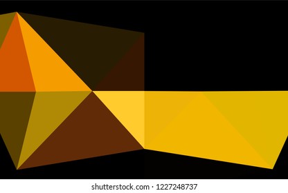 Dark Black vector hexagon mosaic template. Shining illustration, which consist of triangles. The textured pattern can be used for background.