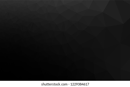Dark Black vector hexagon mosaic texture. A vague abstract illustration with gradient. Triangular pattern for your business design.