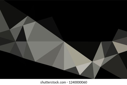Dark Black vector hexagon mosaic texture. Shining illustration, which consist of triangles. Triangular pattern for your business design.