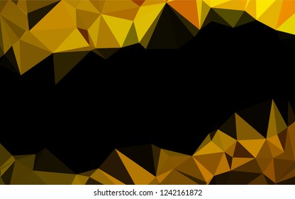 Dark Black vector hexagon mosaic template. Creative geometric illustration in Origami style with gradient. Brand new style for your business design.