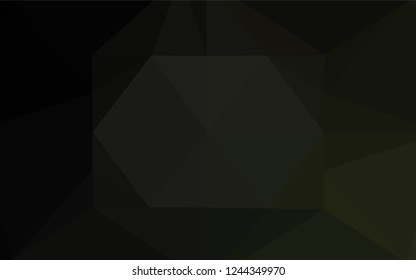 Dark Black vector hexagon mosaic texture. A sample with polygonal shapes. The polygonal design can be used for your web site.