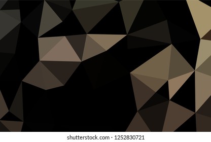 Dark Black vector hexagon mosaic template. Shining illustration, which consist of triangles. Triangular pattern for your business design.