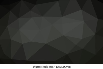 Dark Black vector hexagon mosaic texture. Geometric illustration in Origami style with gradient.  A completely new template for your business design.
