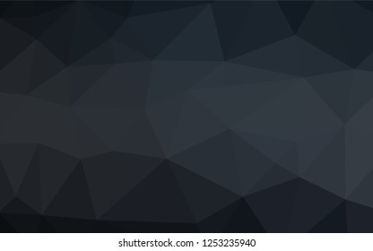 Dark Black vector hexagon mosaic texture. Triangular geometric sample with gradient.  Brand new design for your business.