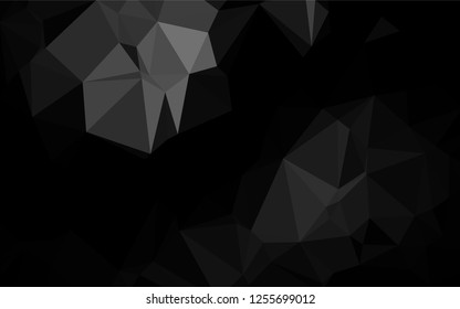 Dark Black vector hexagon mosaic texture. Creative geometric illustration in Origami style with gradient. The template can be used as a background for cell phones.