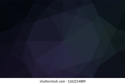Dark Black vector hexagon mosaic texture. Shining illustration, which consist of triangles. The elegant pattern can be used as part of a brand book.