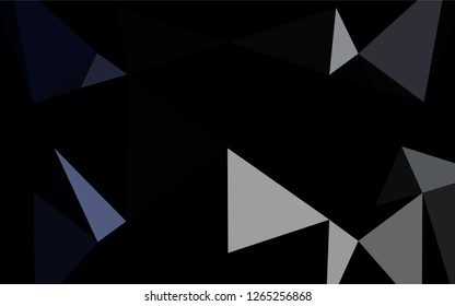 Dark Black vector hexagon mosaic template. Shining colored illustration in a Brand new style. The best triangular design for your business.