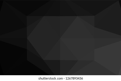 Dark Black vector hexagon mosaic texture. Geometric illustration in Origami style with gradient.  A completely new template for your business design.