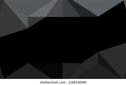Dark Black vector hexagon mosaic template. Geometric illustration in Origami style with gradient.  The best triangular design for your business.