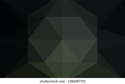 Dark Black vector hexagon mosaic cover. Shining illustration, which consist of triangles. The polygonal design can be used for your web site.