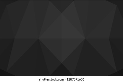 Dark Black vector hexagon mosaic texture. Triangular geometric sample with gradient.  The polygonal design can be used for your web site.