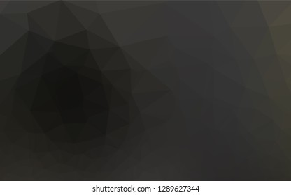 Dark Black vector hexagon mosaic texture. Creative geometric illustration in Origami style with gradient. Brand new design for your business.