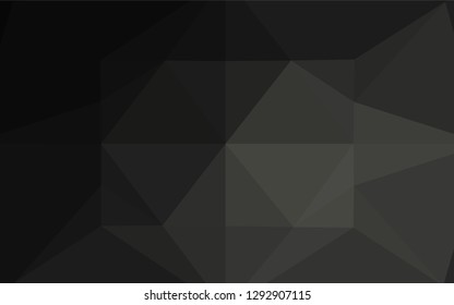 Dark Black vector hexagon mosaic cover. Creative geometric illustration in Origami style with gradient. Brand new style for your business design.
