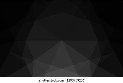 Dark Black vector hexagon mosaic template. Creative geometric illustration in Origami style with gradient. The template can be used as a background for cell phones.