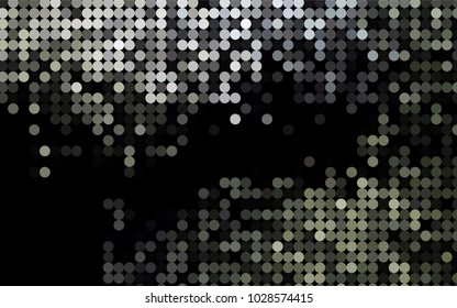 Dark Black vector illustration which consist of circles. Dotted gradient design for your business. Creative geometric background in halftone style with colored spots.
